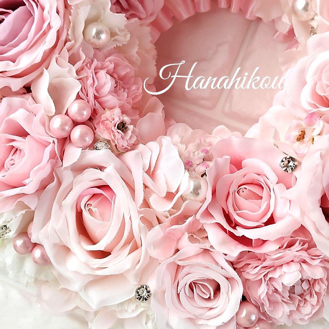 ピンクローズとラナンキュラスの豪華スウィート特大リース♪♪