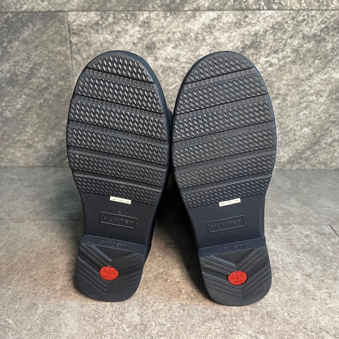【新品】HUNTER ブラック 長靴 ロングレインブーツ　23.5cm バックル
