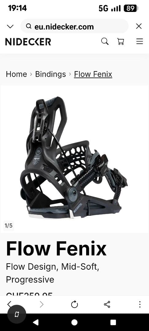値下げ！！Nidecker FlowFenix ブラック ビンディングL