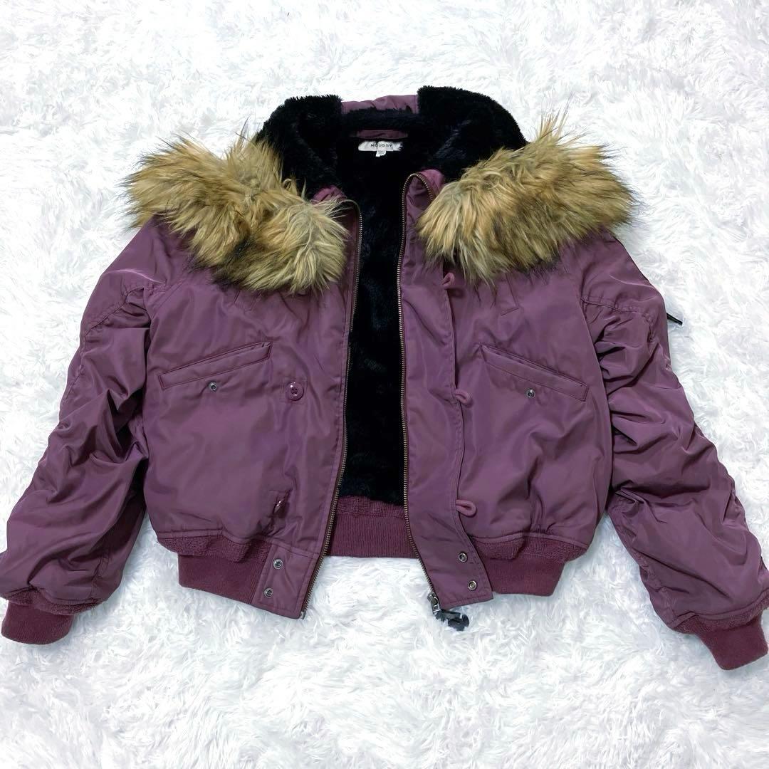 MOUSSY N-2B ボンバージャケット パープル archive ファー