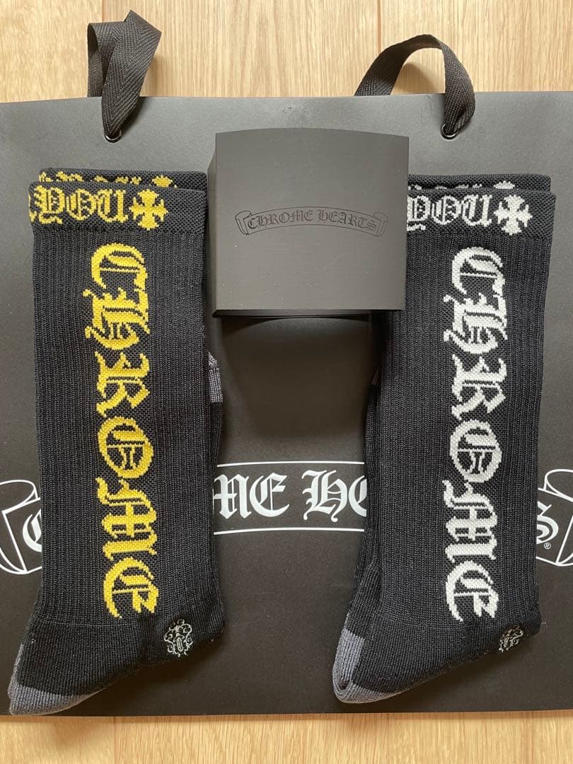 新品未使用 クロムハーツ　 ロゴ　Dagger 靴下2足セット Mサイズ