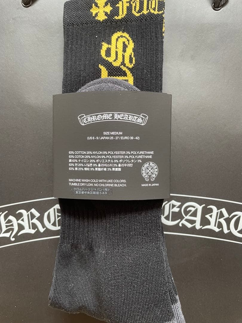 新品未使用 クロムハーツ　 ロゴ　Dagger 靴下2足セット Mサイズ