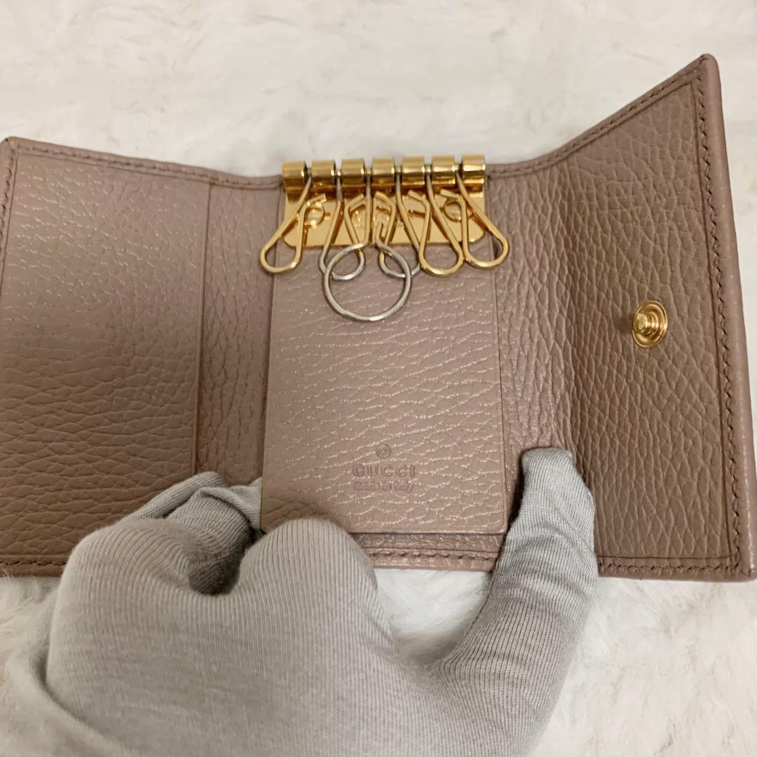 【美品】GUCCI グッチ　キーケース　6連　マーモント　GG ブラウン　箱付き
