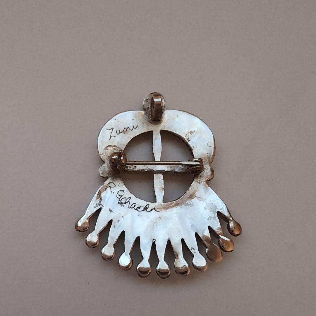 インディアンジュエリー 作家物　ターコイズ シルバー ブローチ・ペンダント