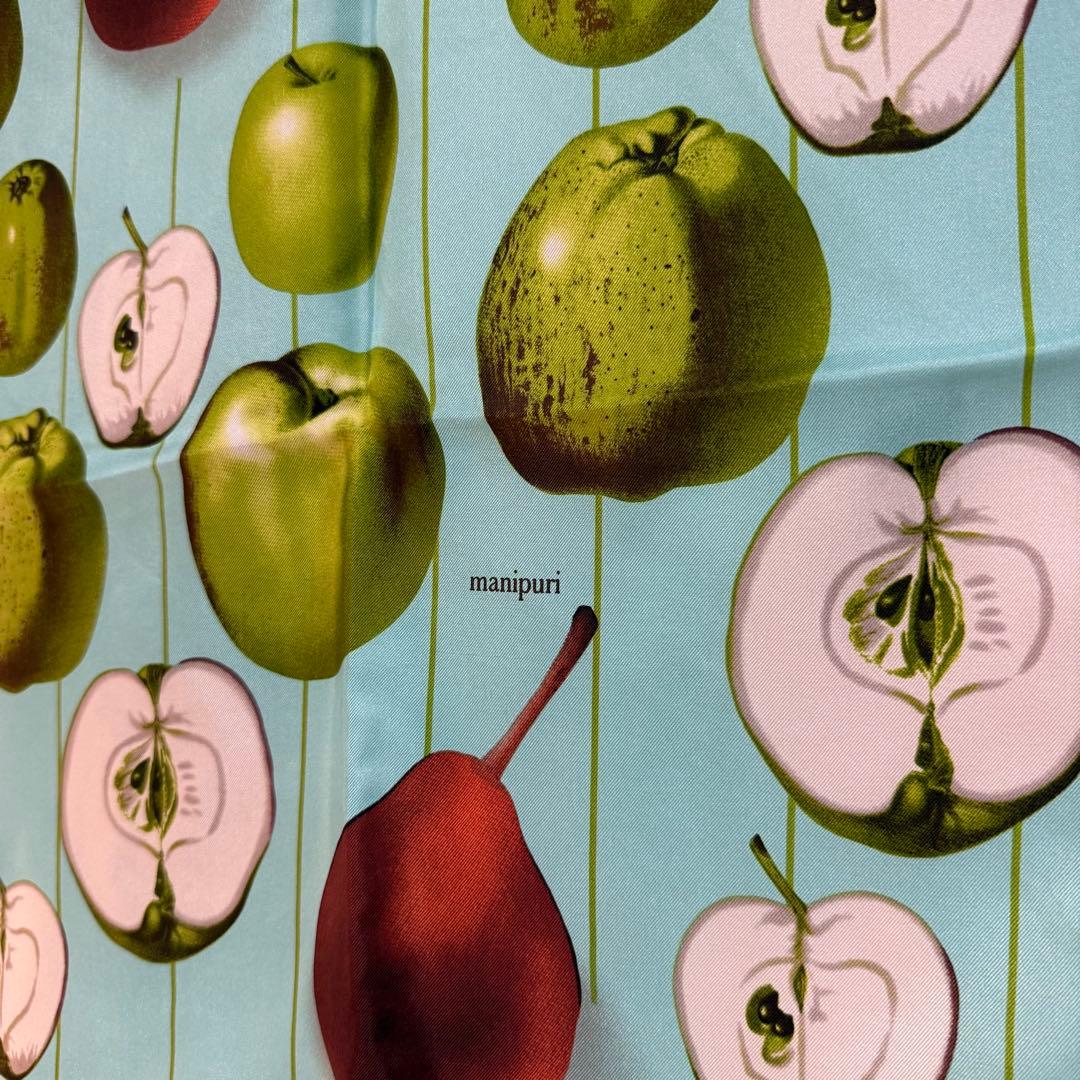 manipuri シルクスカーフ アップル柄