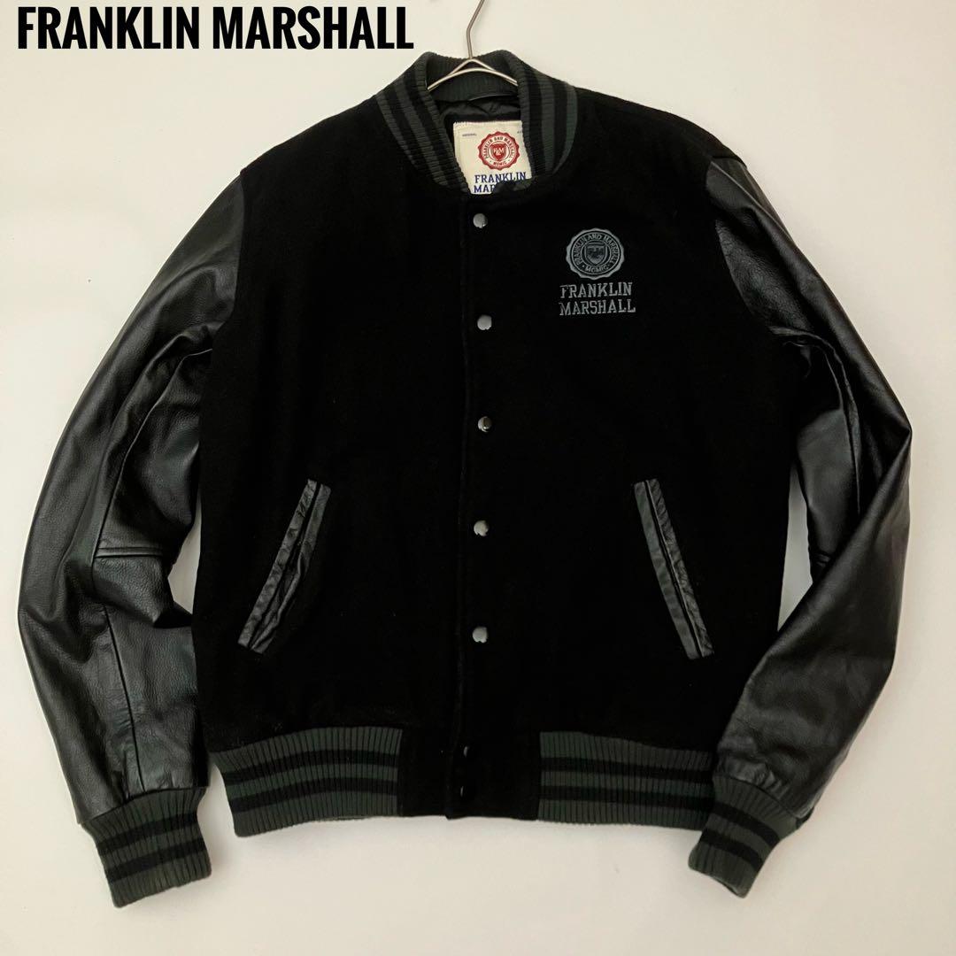✨牛革✨FRANKLINMARSHAL スタジャン　バーシティジャケット　黒