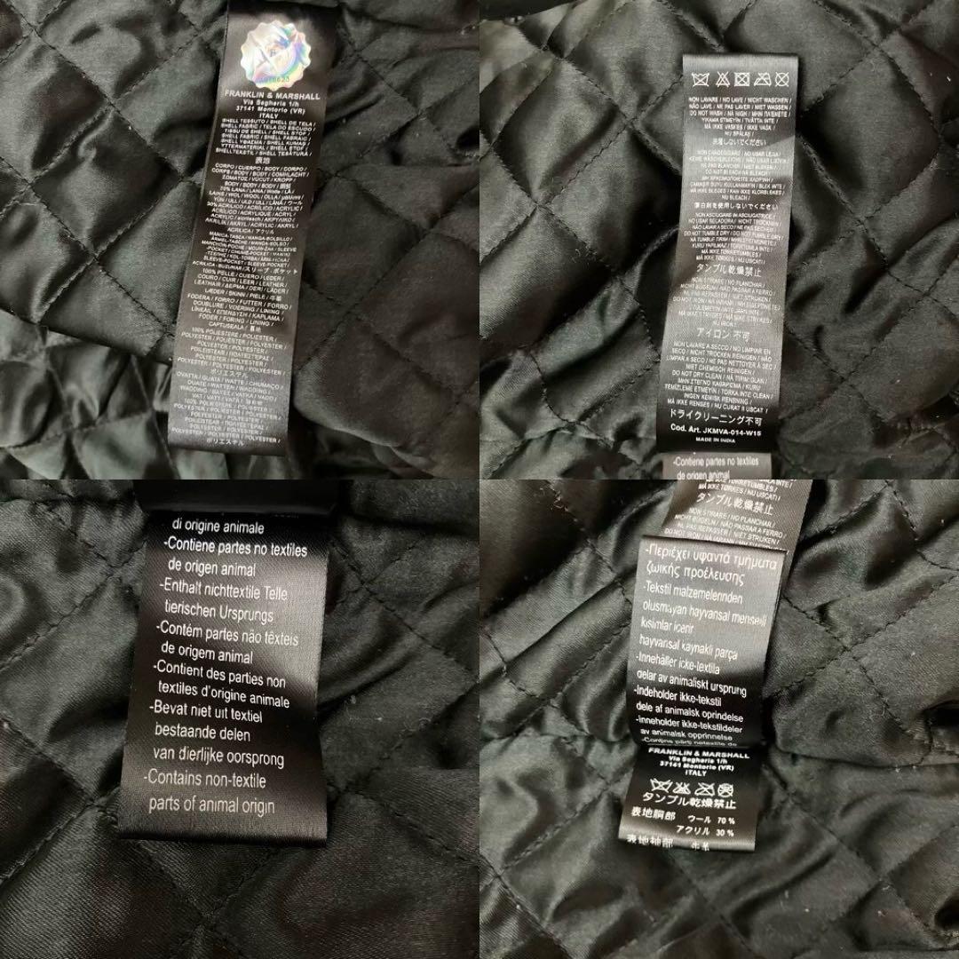 ✨牛革✨FRANKLINMARSHAL スタジャン　バーシティジャケット　黒