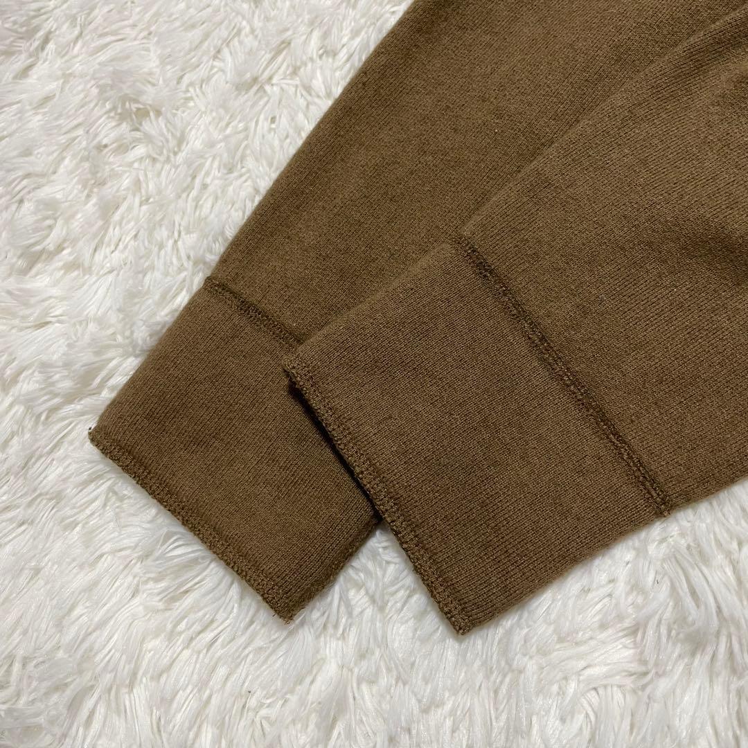 イッセイミヤケ 90s ヘンリーネック 衿リブ切替 ニット ブラウン 2サイズM