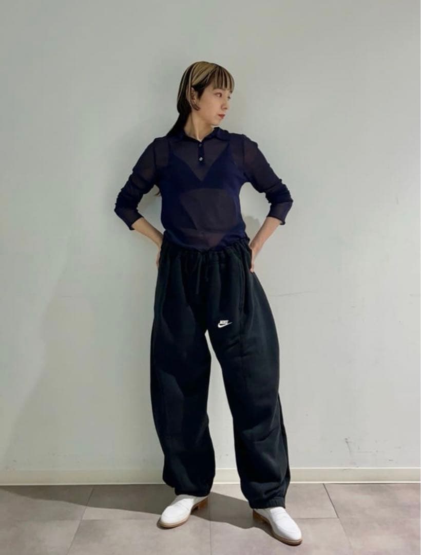 6(ROKU) ナイロン チュール シャツ プルオーバー ネイビー - メルカリ