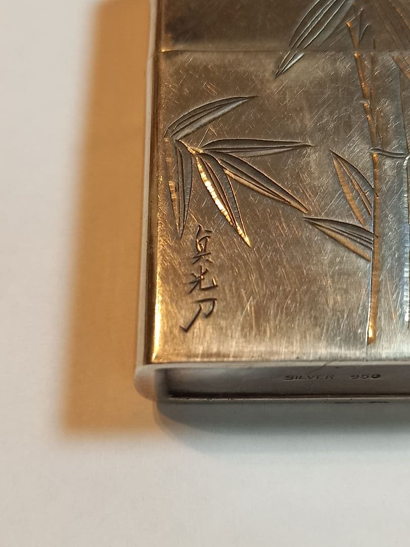 ZIPPO スターリングシルバー950 彫金 インサイドユニット希少 動作正常