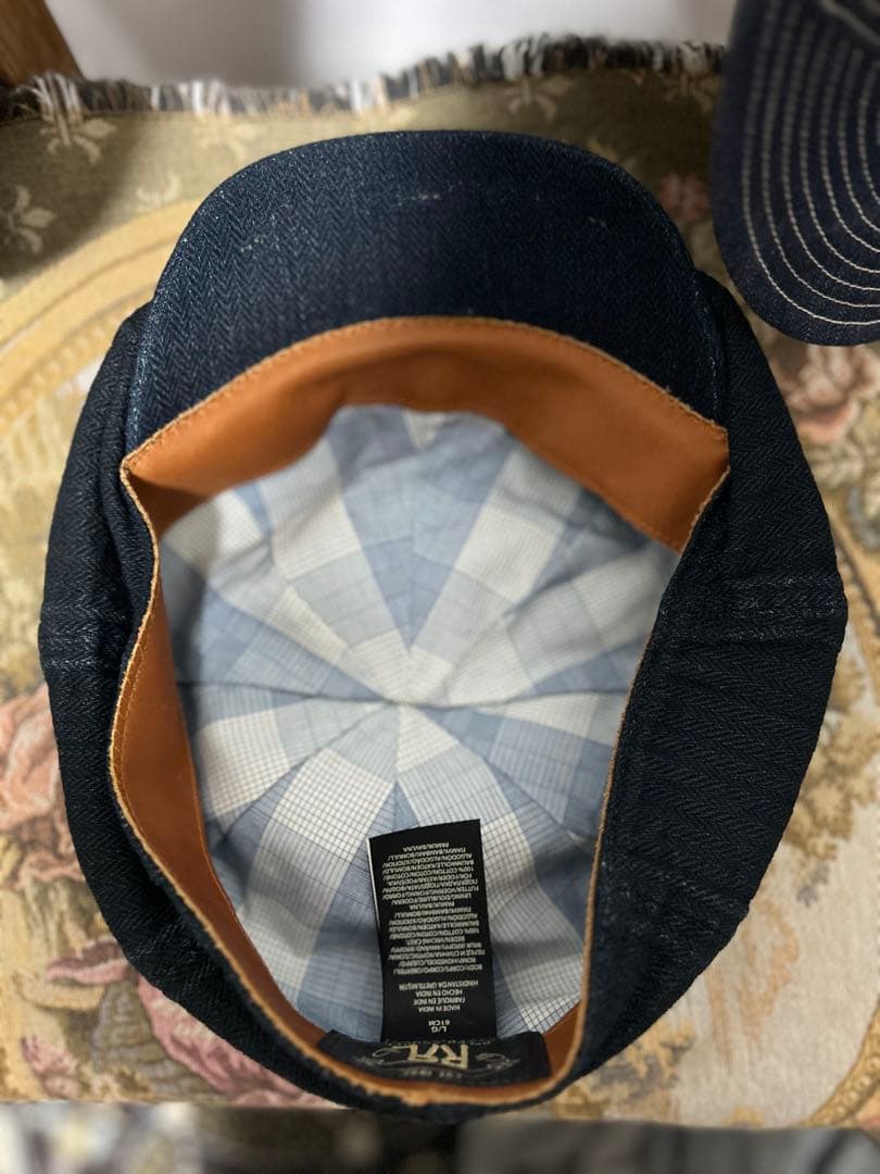 超希少 インディゴ染め ヘリンボーン ニュースボーイキャップ RRL