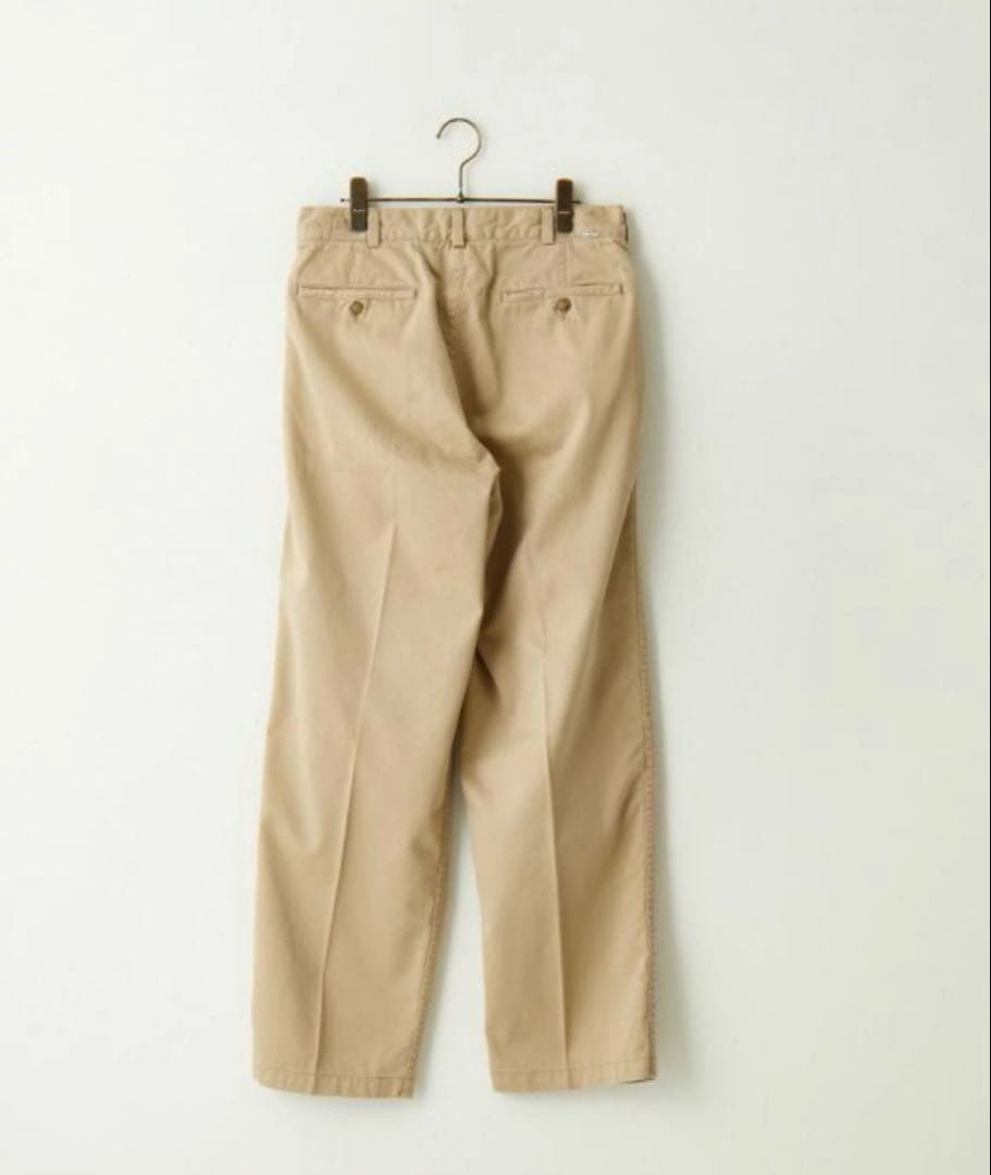 オアスロウ　ツータックワイドトラウザー カーキ ベージュ レディースチノパン