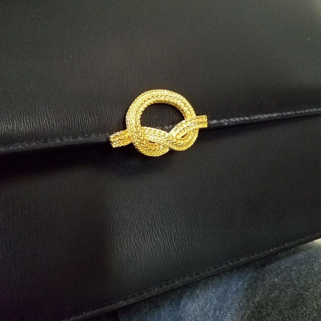 極美品】傳濱野 ハンドバッグ フォーマル レザー ゴールド金具 黒