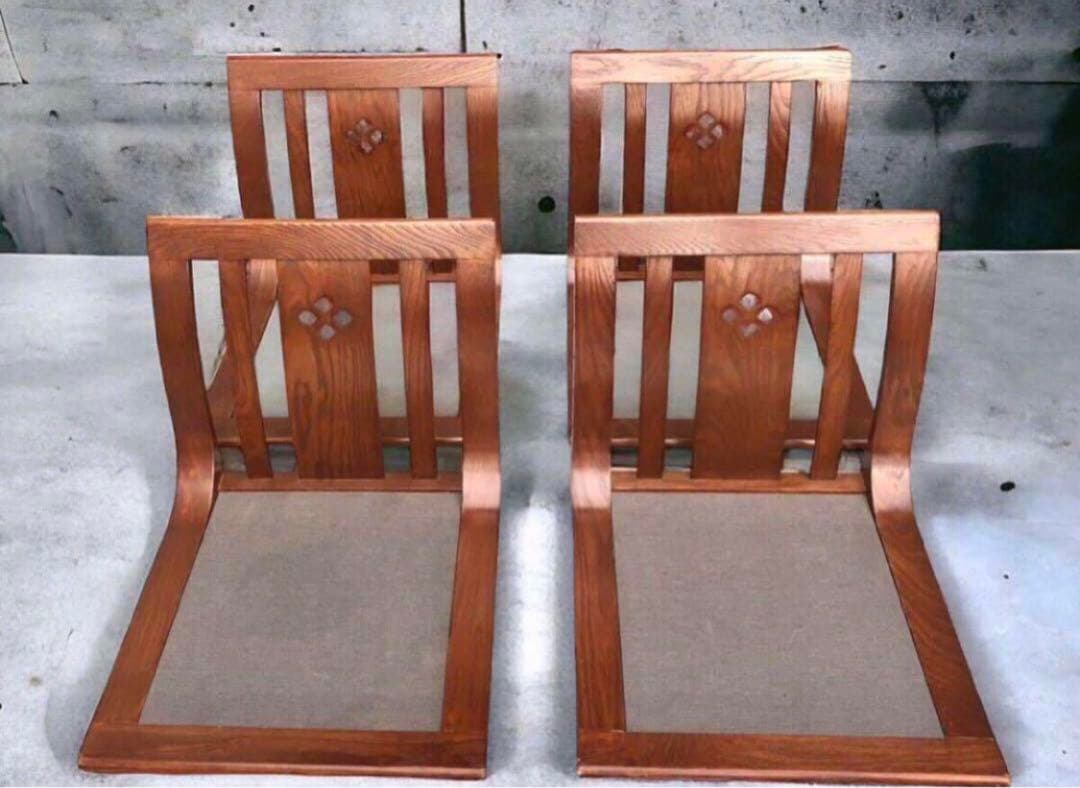 ①光製作所 hikari 座椅子 折りたたみ 昭和レトロ 4脚セット ②光製作所