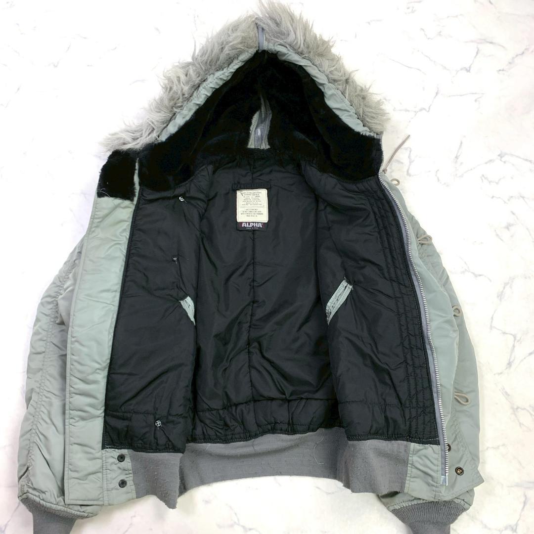 希少カラー★ 90s USA製 ALPHA N-2B シルバー L　E003