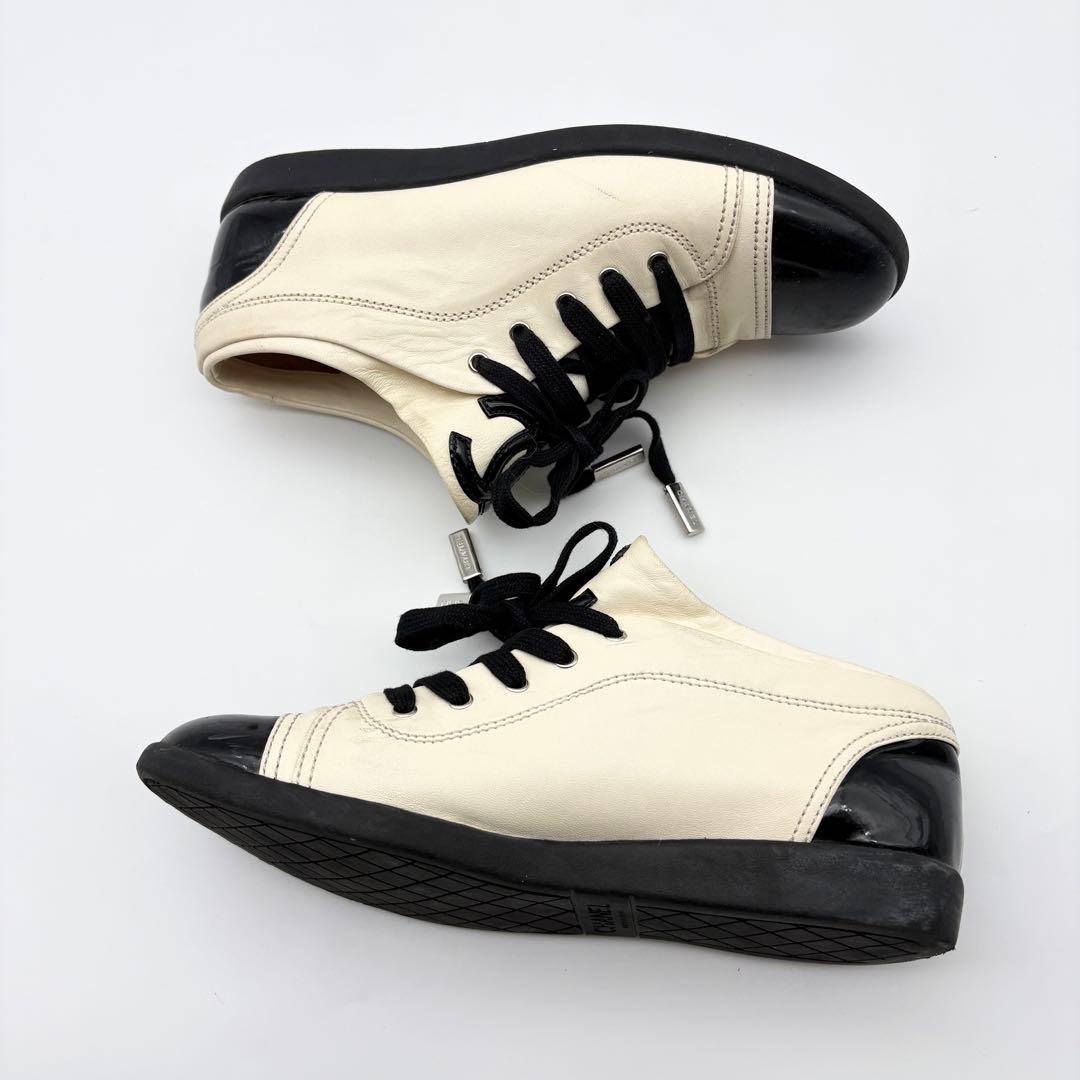 CHANEL シャネル ココマーク スニーカー 37 アイボリー 黒