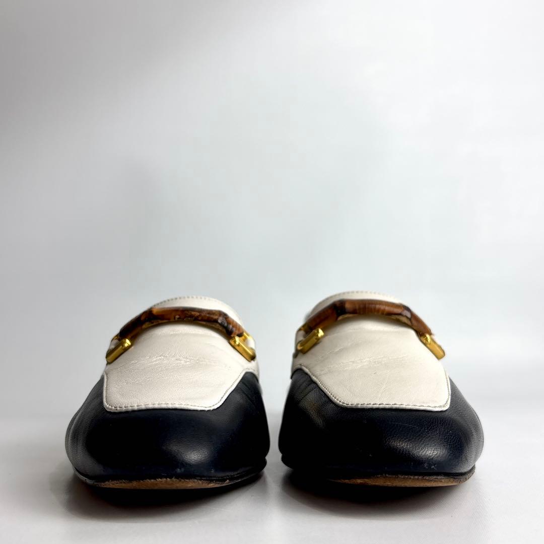 美品 GUCCI グッチ バンブー フラットシューズ ラムレザー 24.5㎝