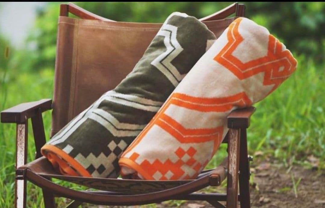 OLD SEA×koti ブランケット オレンジ オールドシー kakemono