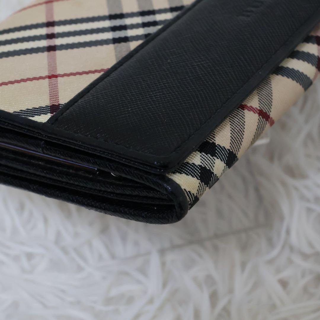 バーバリー　長財布　ブラック　ノバチェック