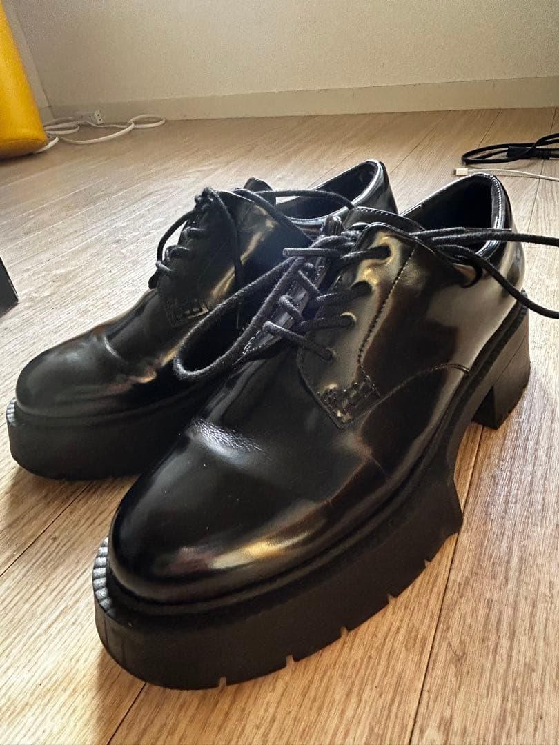 COACH ブラック 厚底ローファー - 靴割引