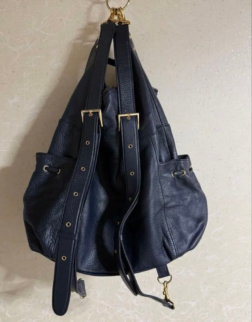 ATAO ネイビー レザー リュック