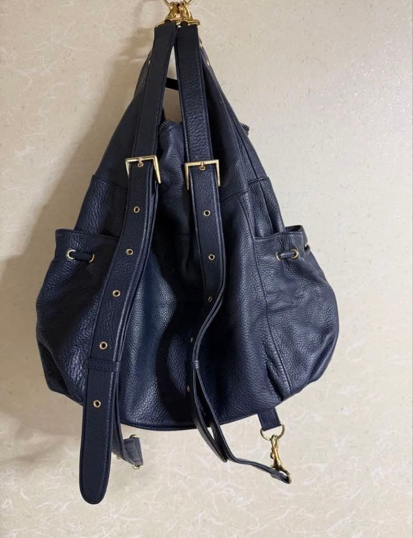 ATAO ネイビー レザー リュック