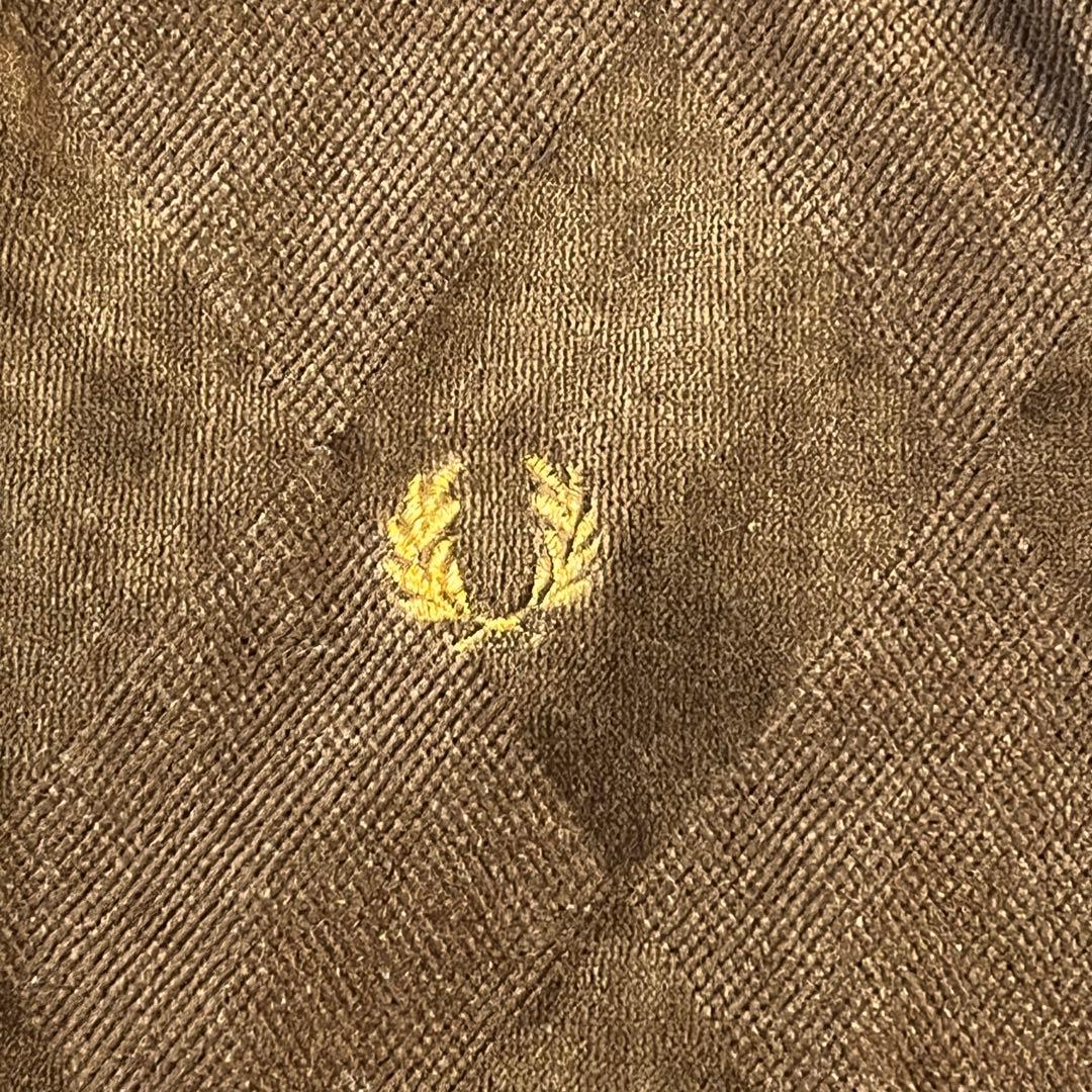 FRED PERRY トラックジャケット　ベロア　アーガイル　刺繍ロゴ　金ロゴ