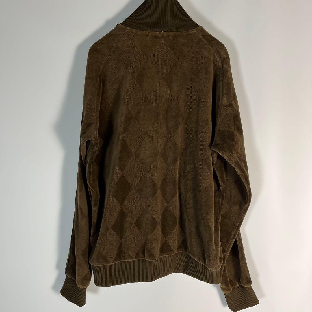 FRED PERRY トラックジャケット　ベロア　アーガイル　刺繍ロゴ　金ロゴ