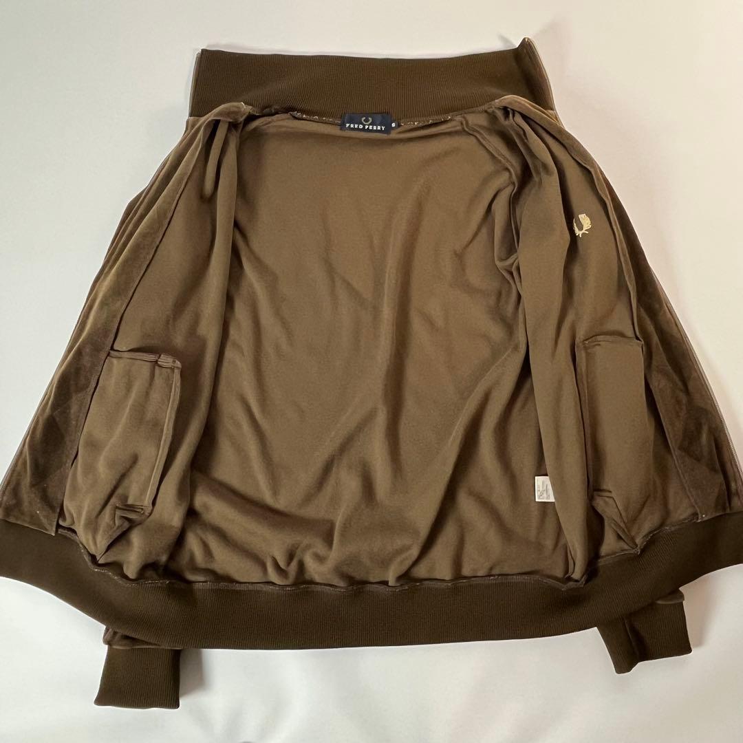 FRED PERRY トラックジャケット　ベロア　アーガイル　刺繍ロゴ　金ロゴ