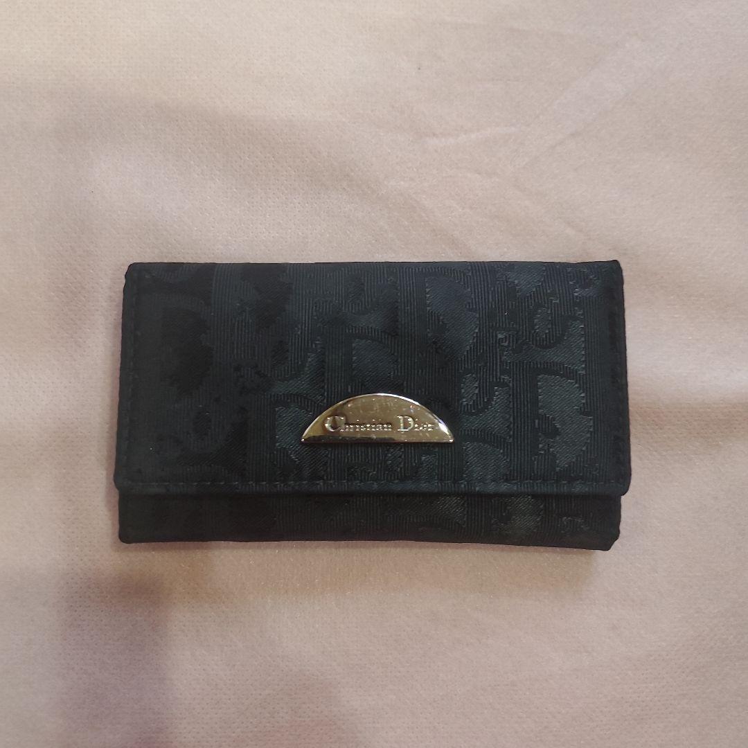 クリスチャン　ディオール　トロッター柄　6連キーケース　ブラック