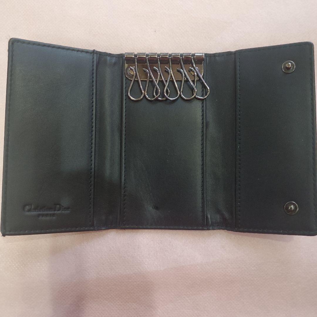 クリスチャン　ディオール　トロッター柄　6連キーケース　ブラック