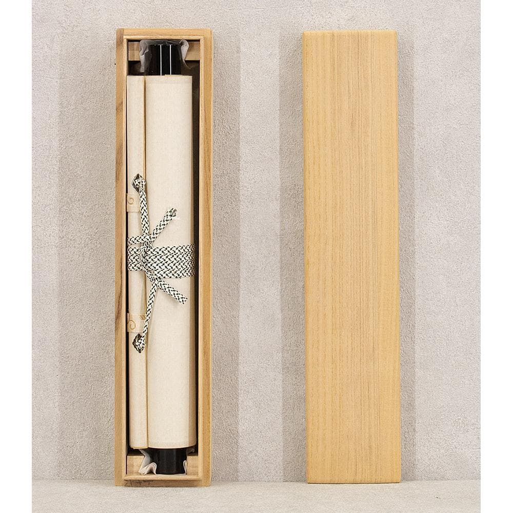 掛軸 茶掛 一行書 福本積應「松泉多清響」竹林画 共箱 大徳寺派招春寺宝林寺住職