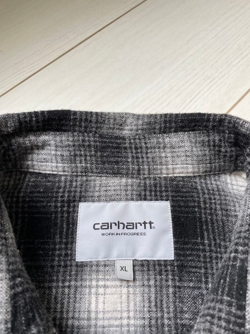 XL カーハート 黒白 オンブレー ウールシャツ シャドーチェック WIP