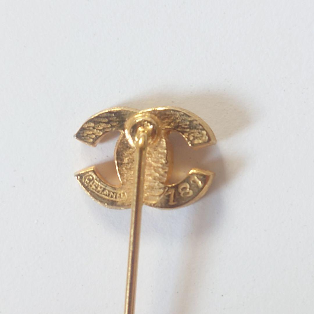 美品 シャネル ピンブローチ ココマーク ラインストーン ヴィンテージ 181