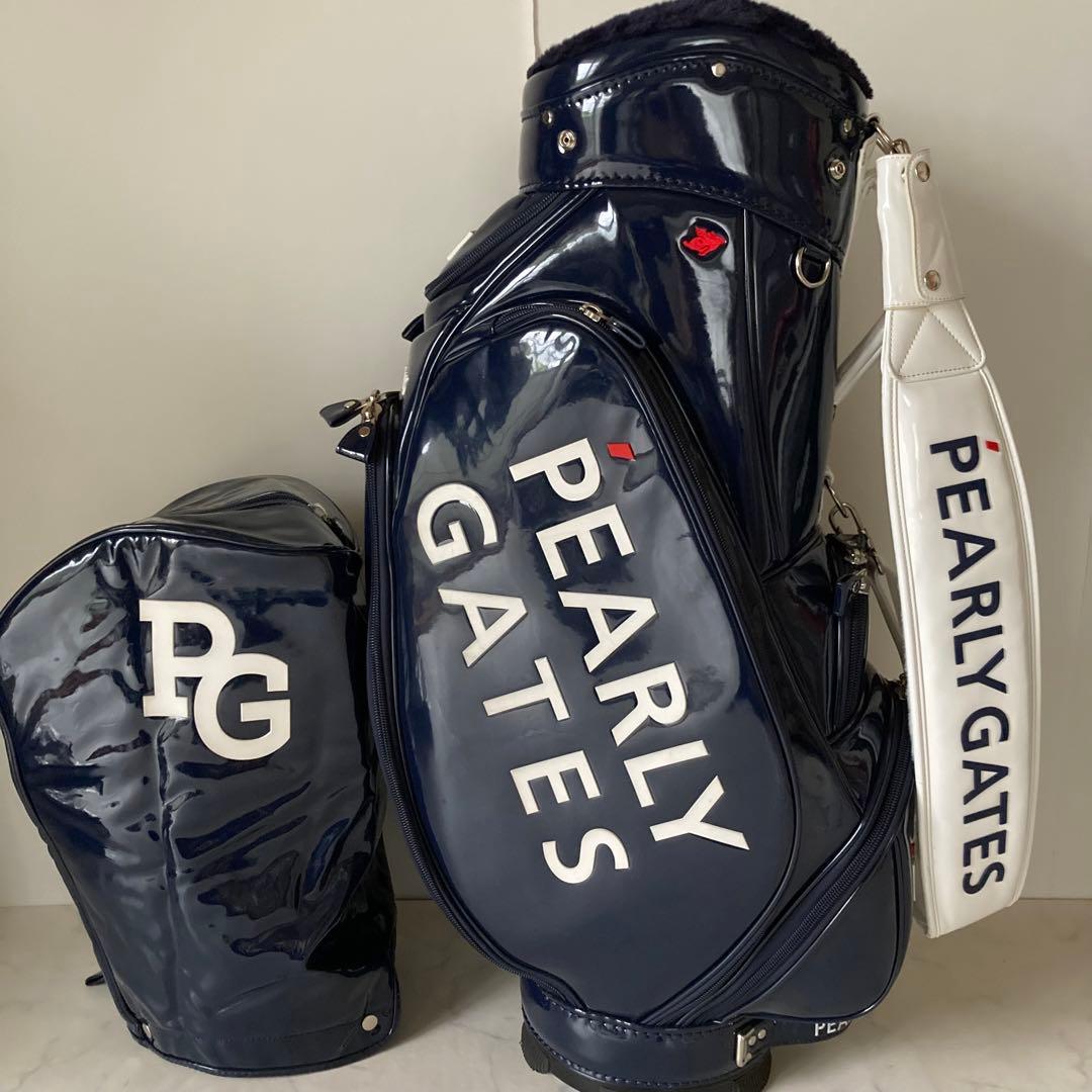 ⛳️美品 ユニセックス パーリーゲイツ エナメルキャディバッグ紺