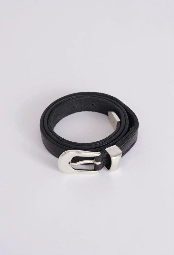 OUR LEGACY ブラックレザーベルト 80