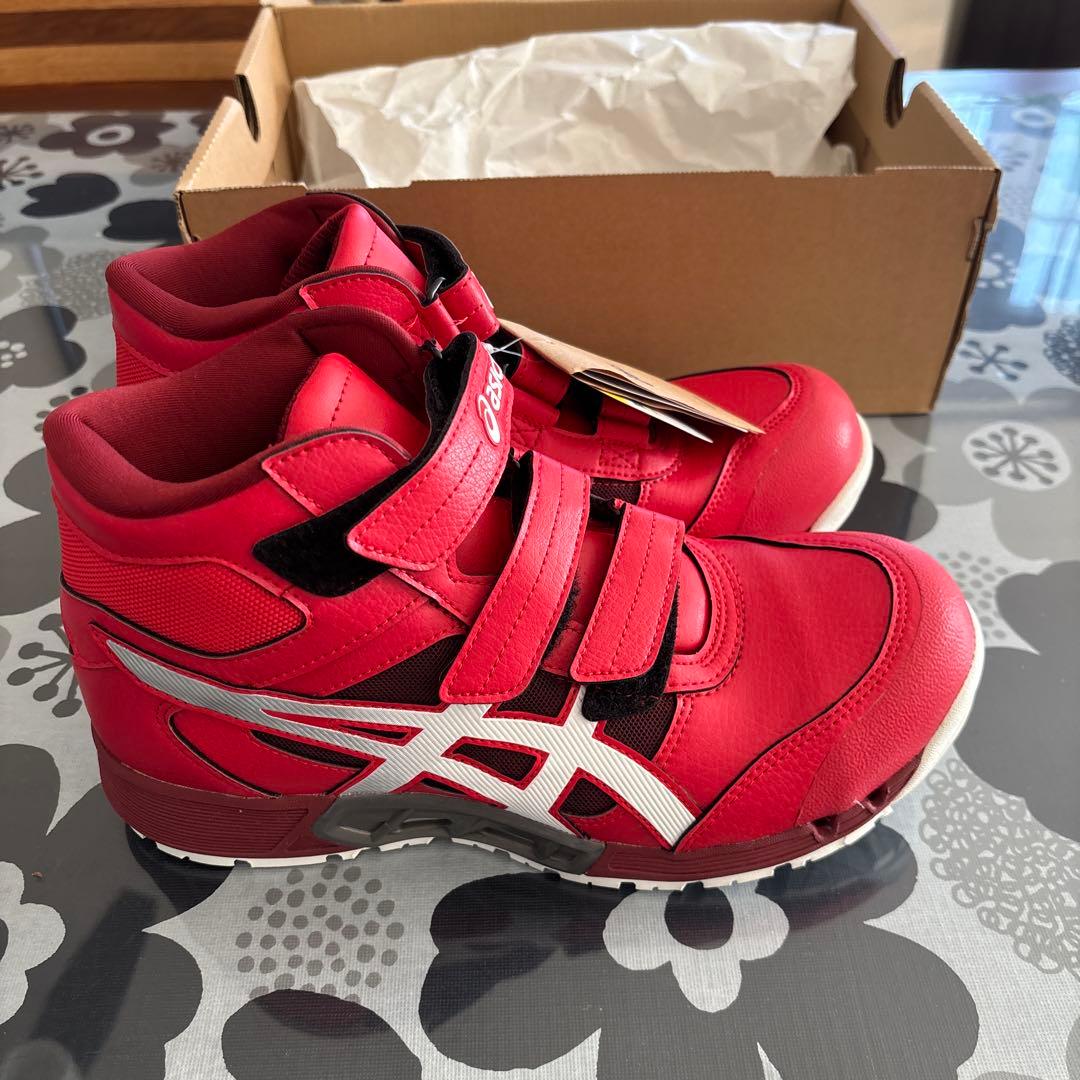 asics 赤 ハイカット 安全靴
