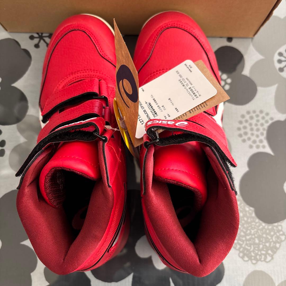 asics 赤 ハイカット 安全靴