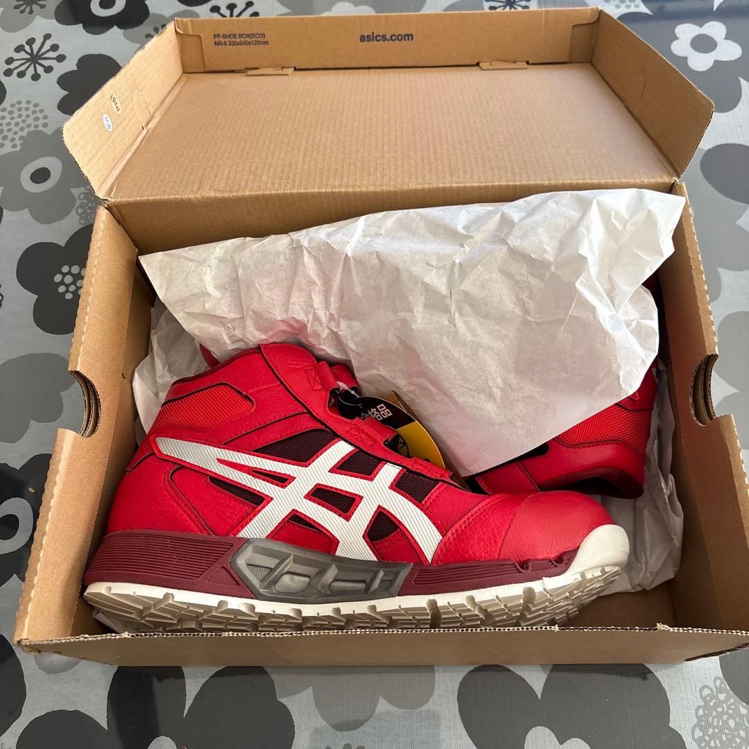 asics 赤 ハイカット 安全靴
