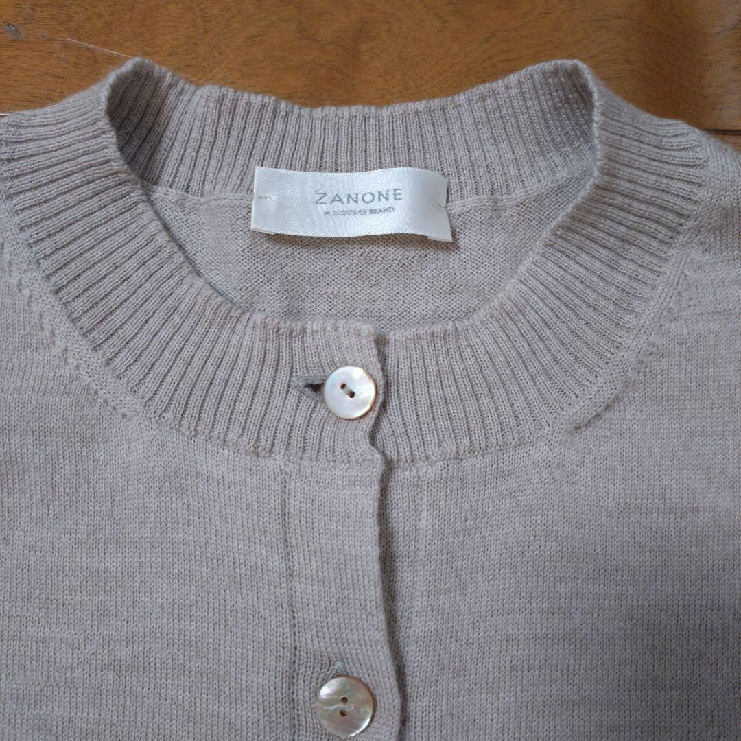 極美品 ZANONE ザノーネ Vネック カーディガン 伸縮性あり 46 M ZANONE