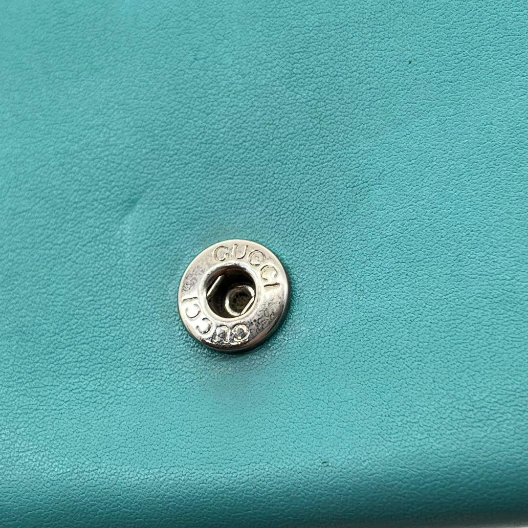 GUCCI 長財布 フラップウォレット マイクロGG レザー エメラルドグリーン