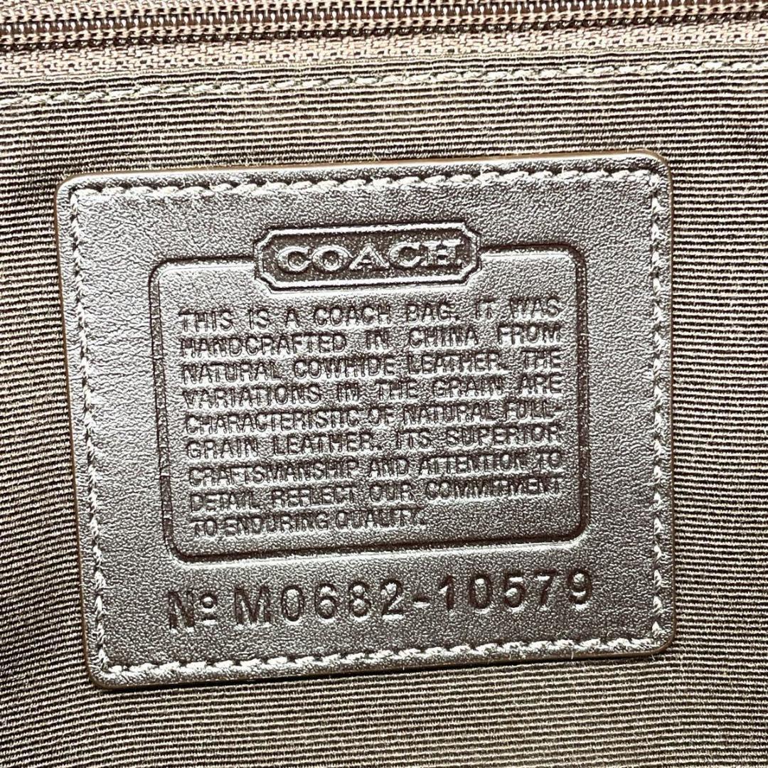 コーチ ソーホー アクセサリーポーチ ワンショルダーバッグ レザー 白 茶