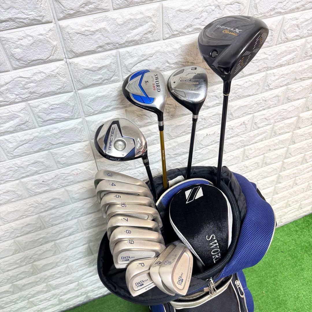 ゴルフセット　初心者応援　PRGR ラウンド仕様　すぐ使える　メンズ　右打ち