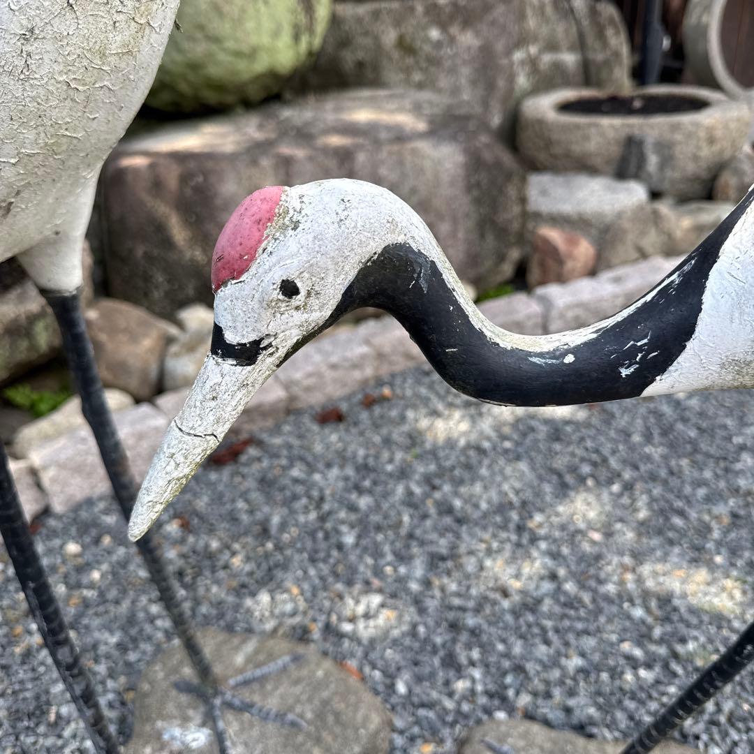 鶴のオブジェ②　ガーデン　置物　開運‼️