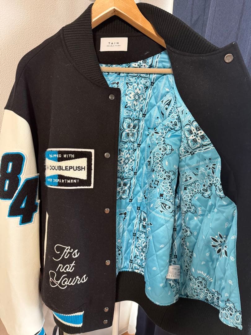 TAIN DOUBLE PUSH スタジャン ブラック/ホワイト