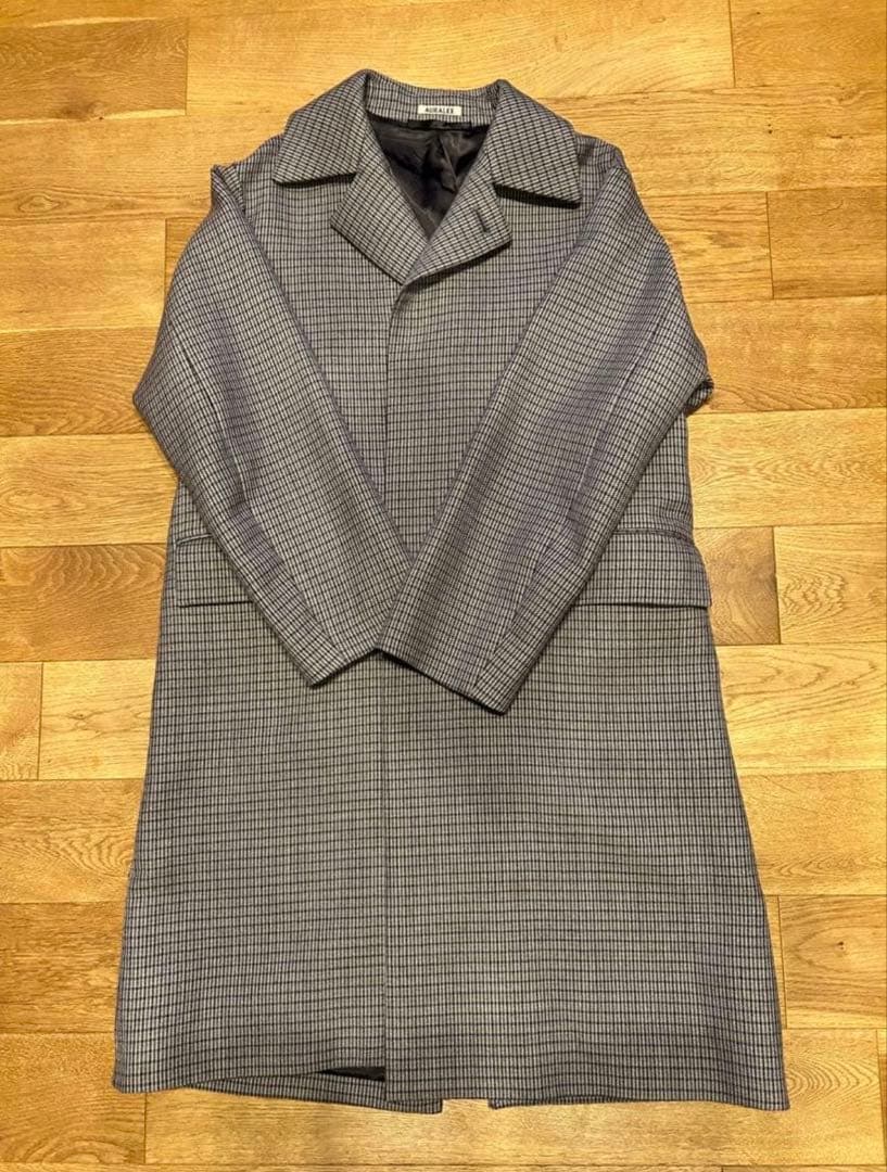 美品 AURALEE 19AW DOUBLE FACE CHECK コート