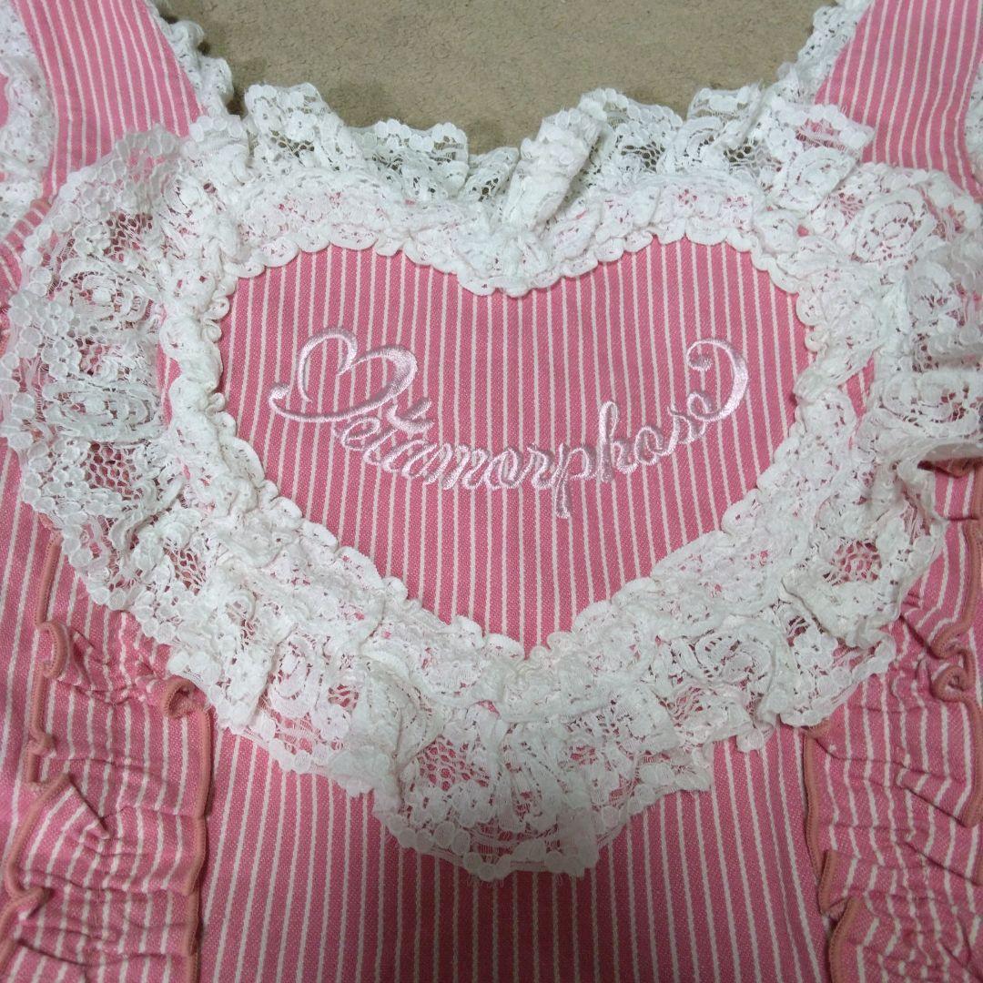 d*7様 morphose　刺繍入りハート胸当て付きジャンパースカート