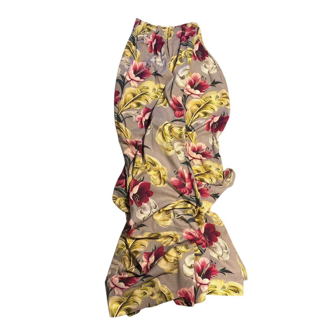 アメリカンスタイル50年代ヴィンテージカーテン花柄カスリミッド