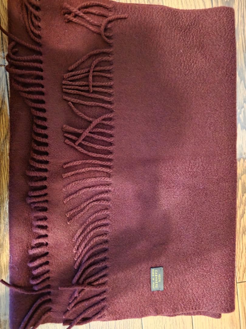 Loro Piana 100% Cashmere マフラー バーガンディ