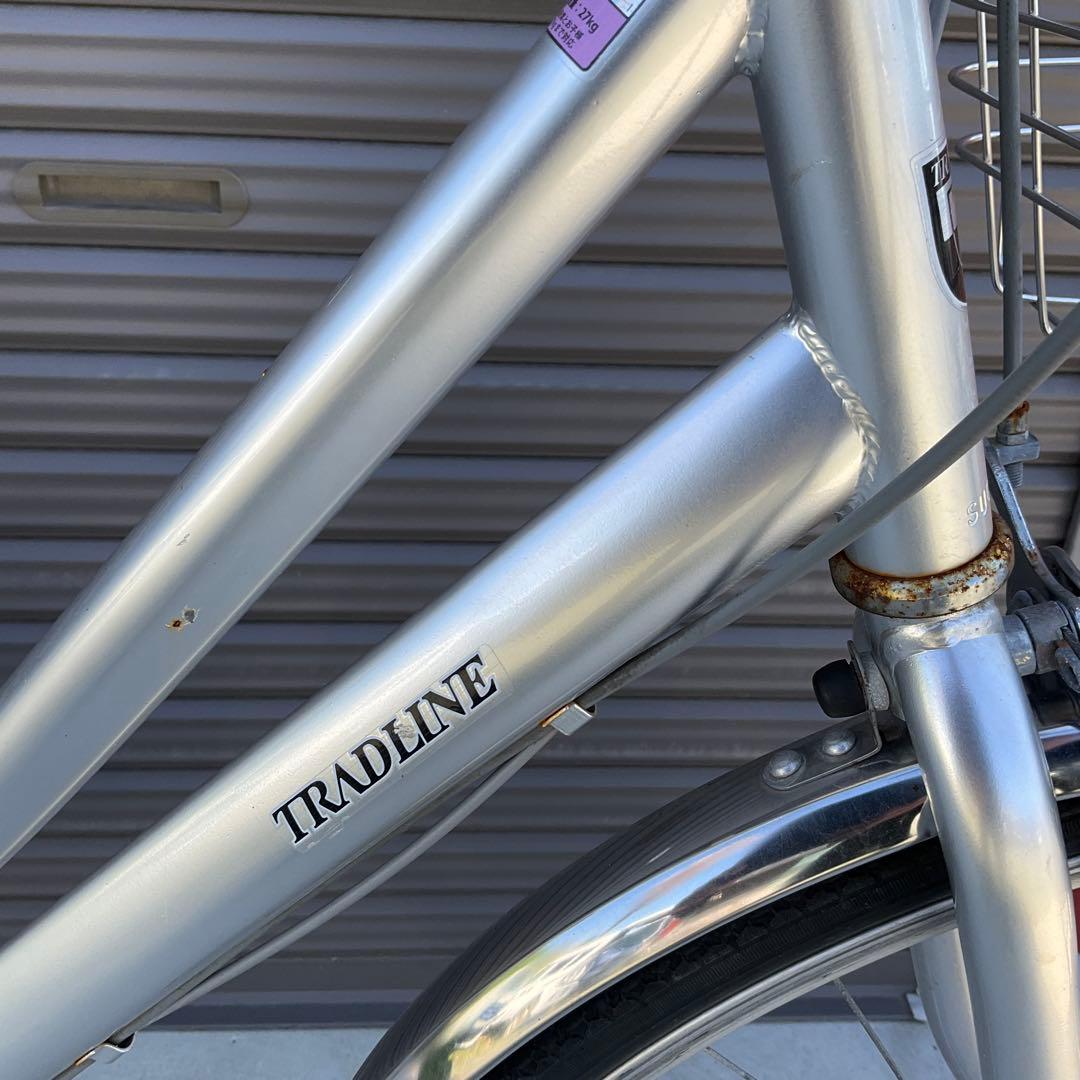 前橋市内引渡し】自転車27インチ カゴ/鍵/ライト付き